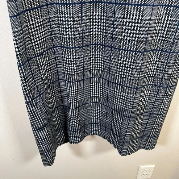 Calvin Klein Houndstooth Knee Length Shift Dress Size 14 Flutter Sleeve Plaid - Picture 6 of 10